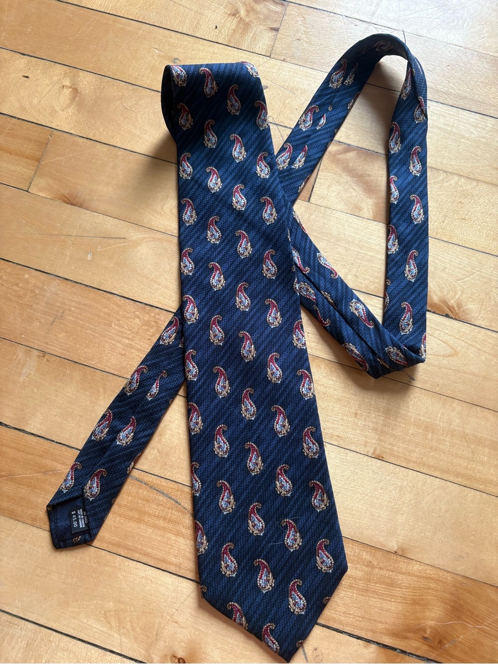 Christian Dior Silk Navy Paisley Tie